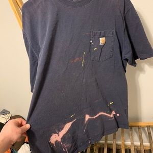 Distressed Carhartt pocket tee large tall navy